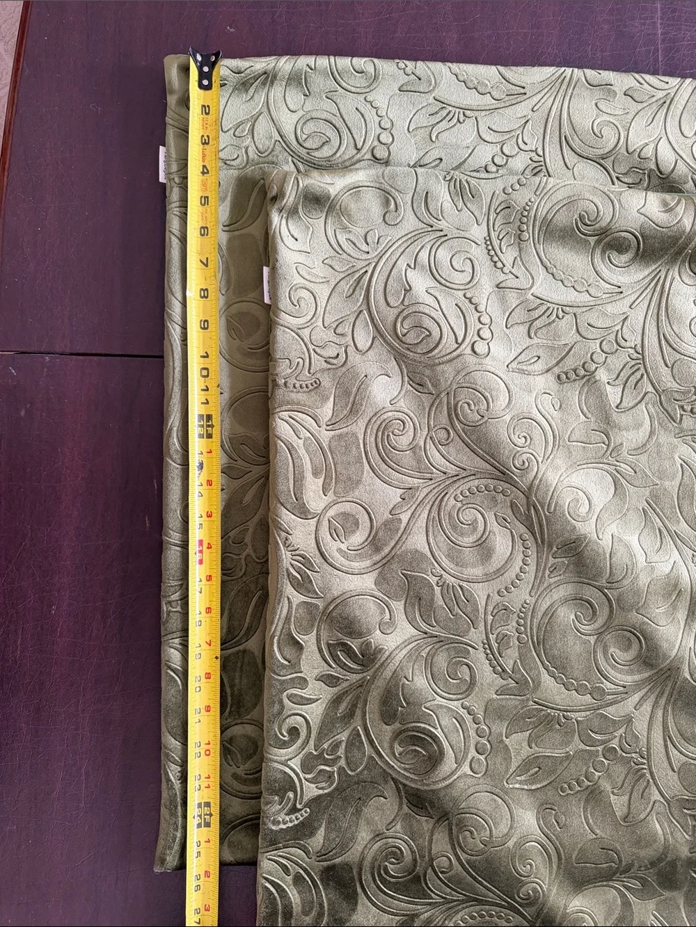 Decorative Paisley Velvet Accent Pillow Cover - Olive Green Color Set of 2